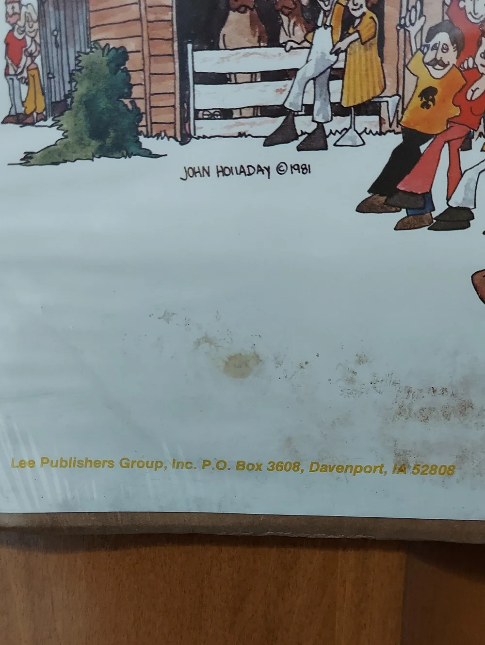 Iowa Hawkeyes Rose Bowl 82 Poster Illustrated Stadium Scene by John Holladay Vtg